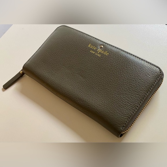 Kate Spade NWOT Gray Leather Continental Zip Long Wallet (W59) - Picture 3 of 5